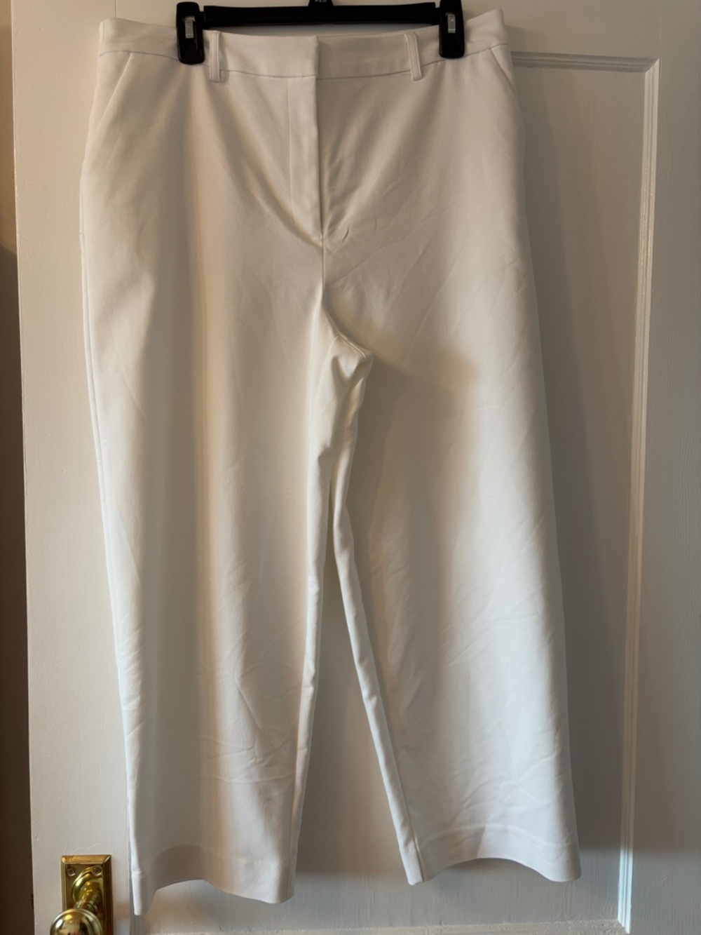 Halogen White Cropped Wide-Leg Pants